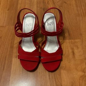 Impo “Viveca” Red Heel Open Toe Sandal